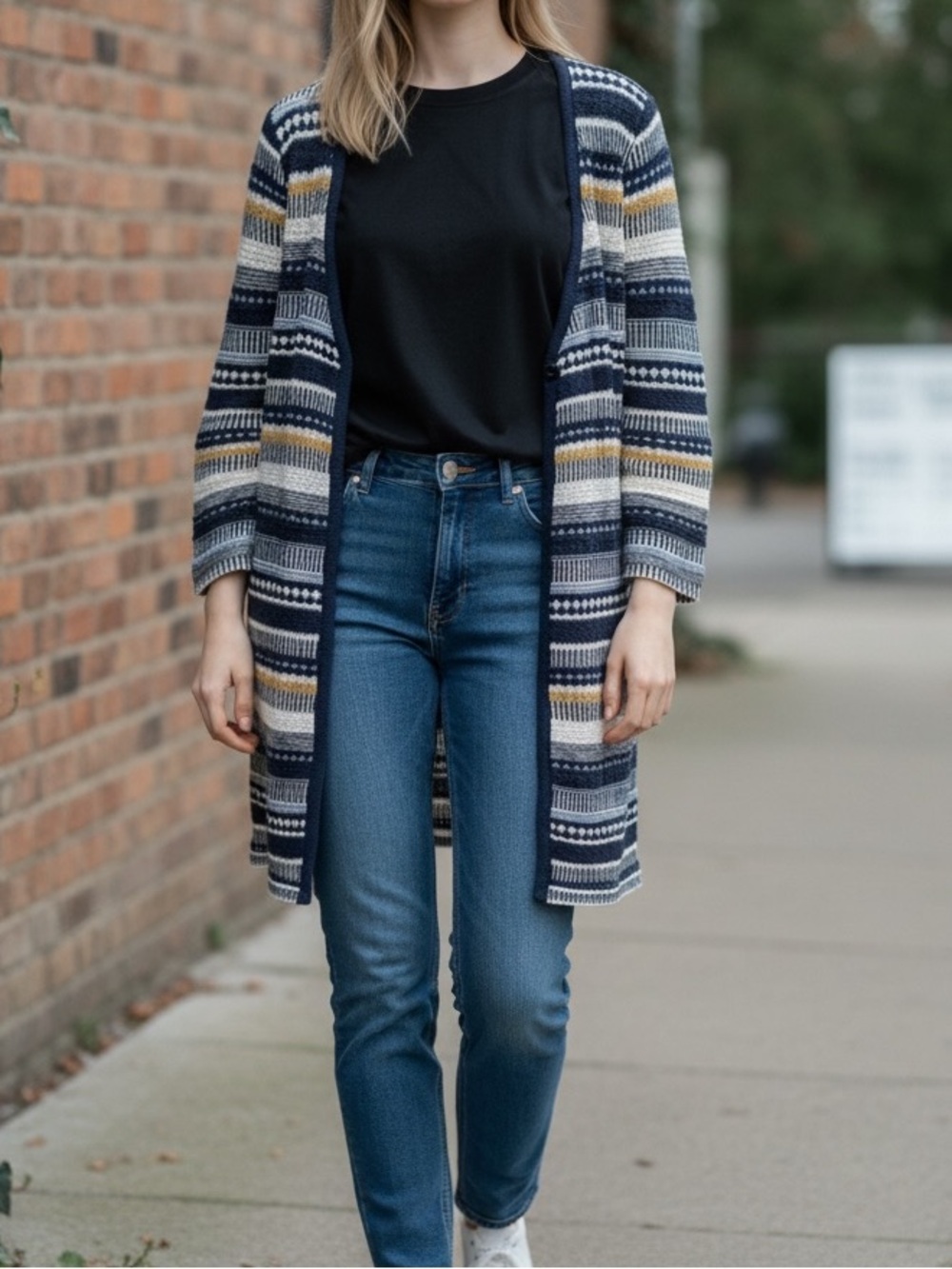 Almost Famous Crochet look,‎ open front Cardigan size small
